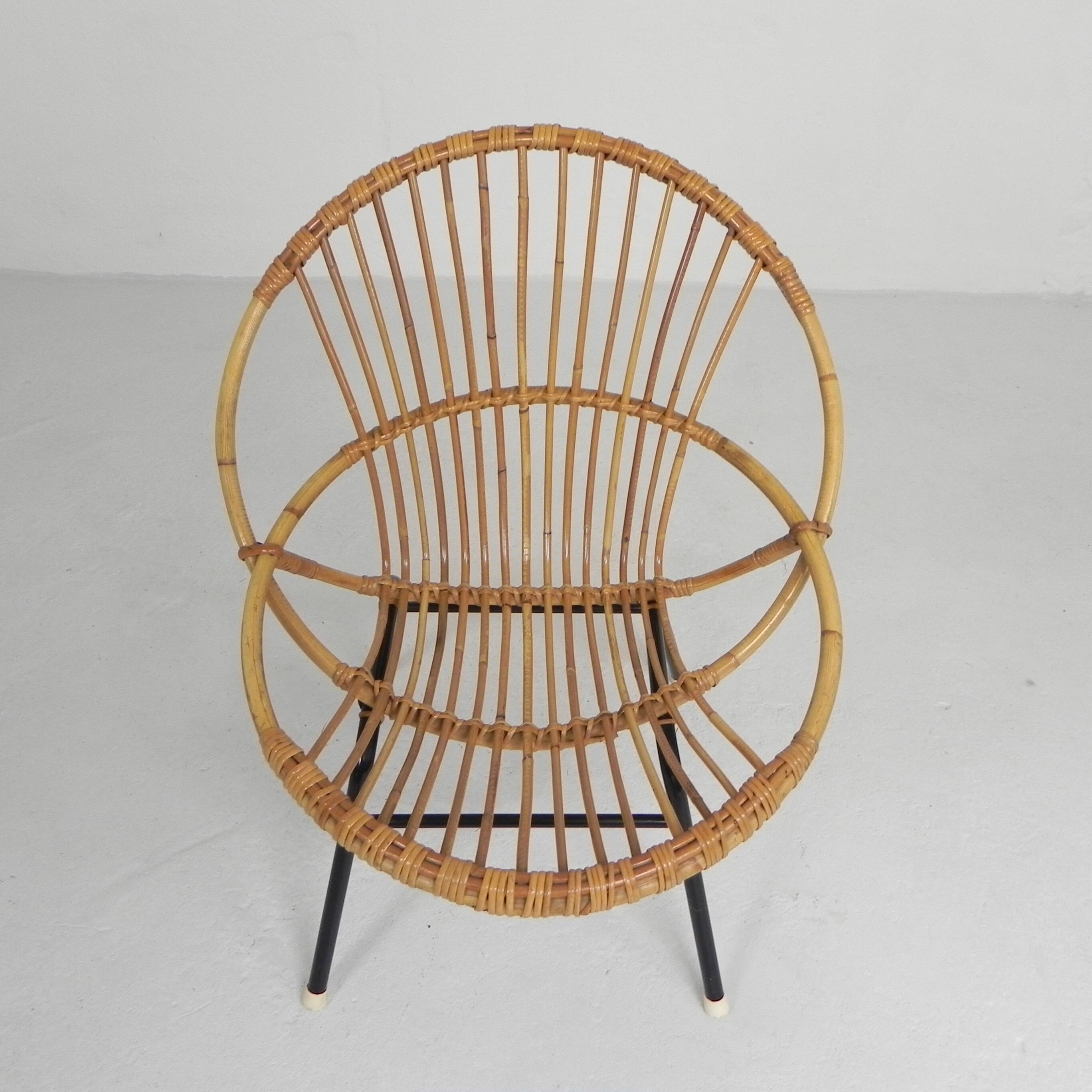 Vintage Rohe Noordwolde bamboo chair, 1960s
