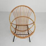 Vintage Rohe Noordwolde bamboo chair, 1960s