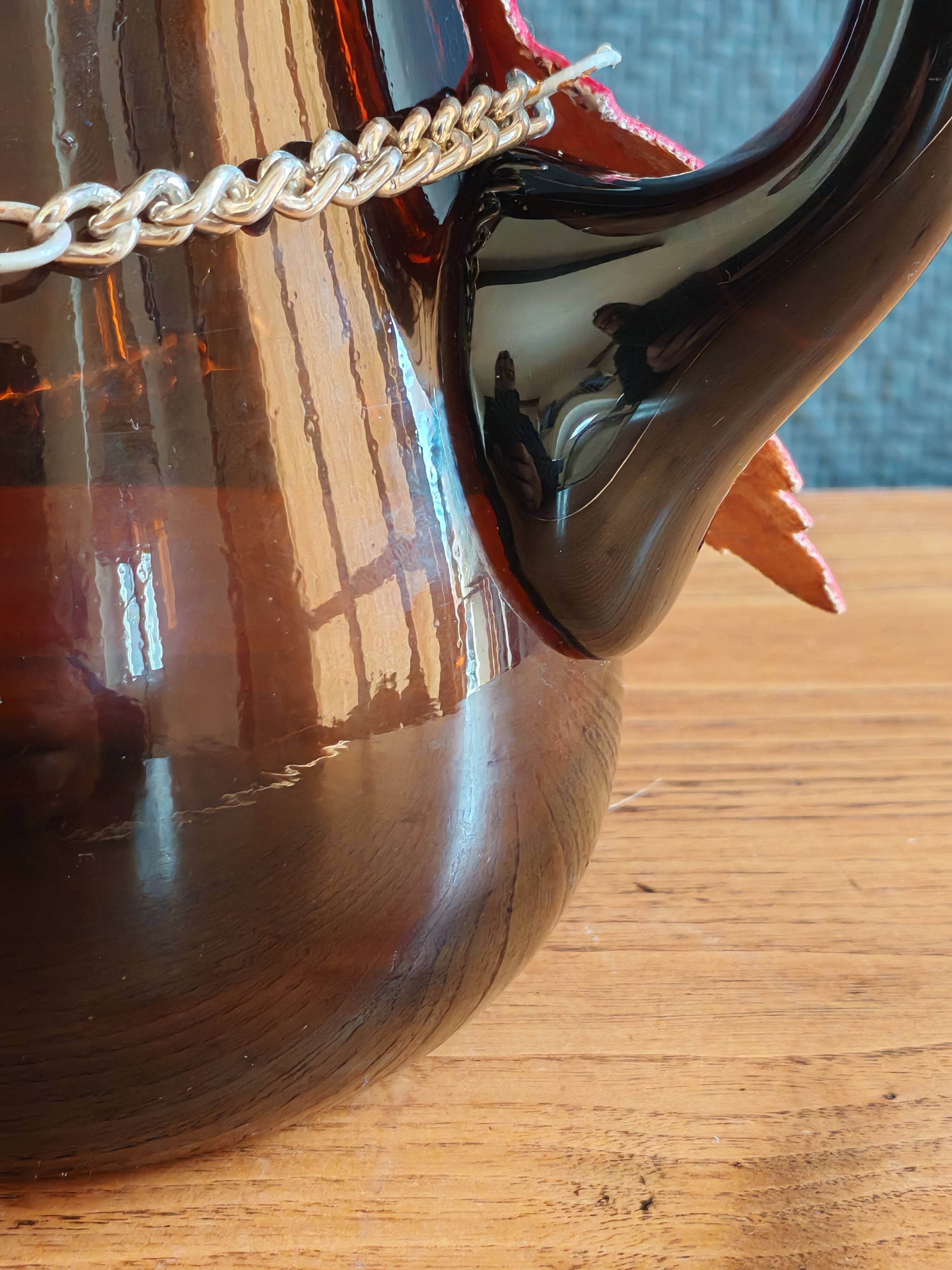 Carafe à Sangria Vintage Espagnole - Pichet en Verre Ambré Rétro