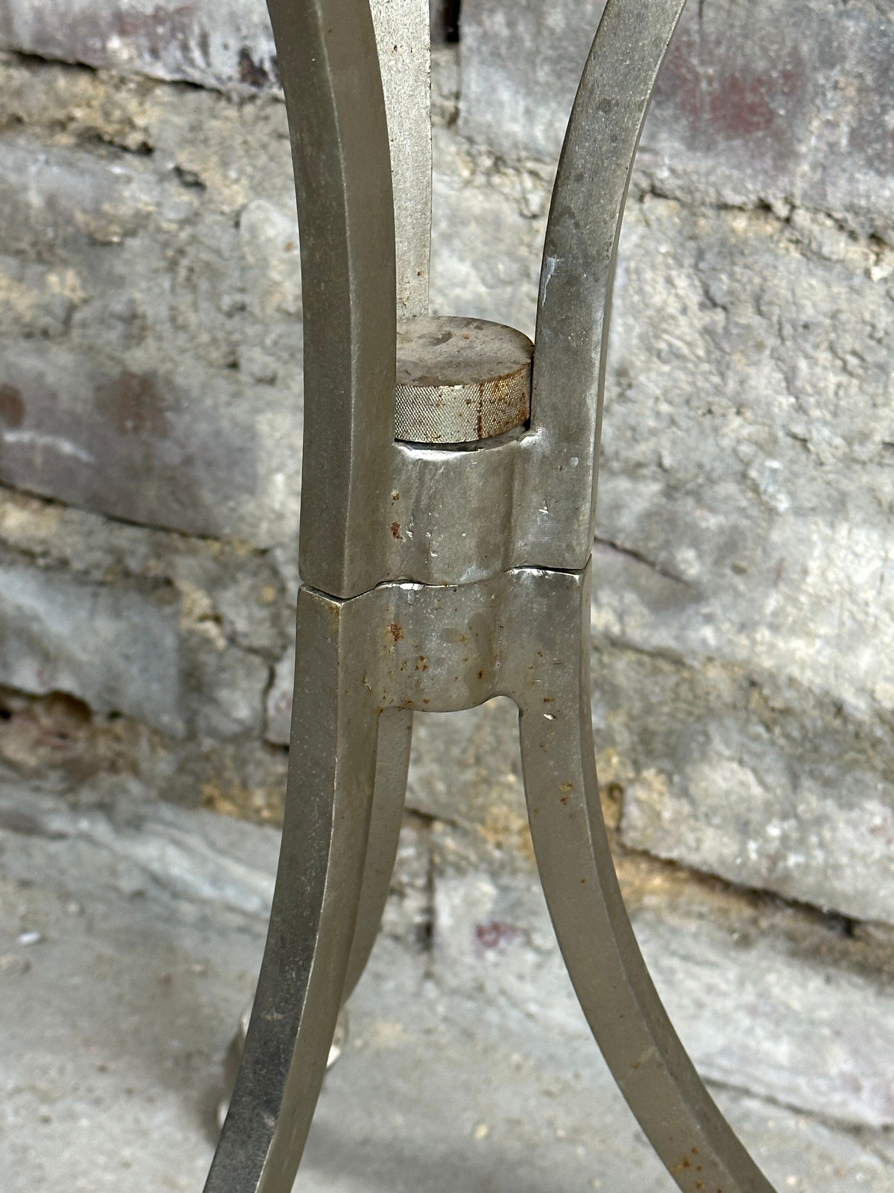 Side table industrial style riveted steel 1980