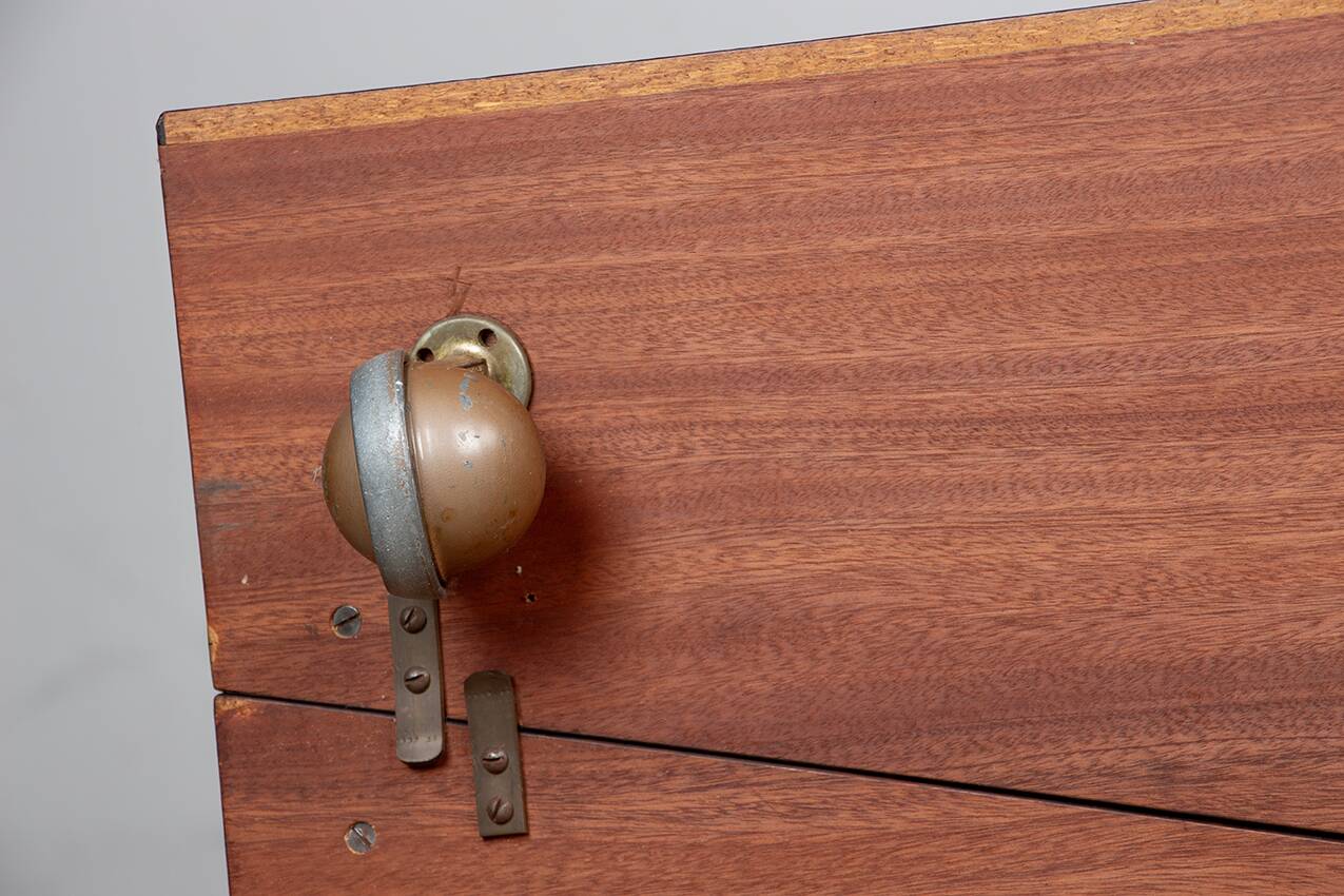 Danish bar cabinet on wheels in rosewood and brass by Jorgen Clausen