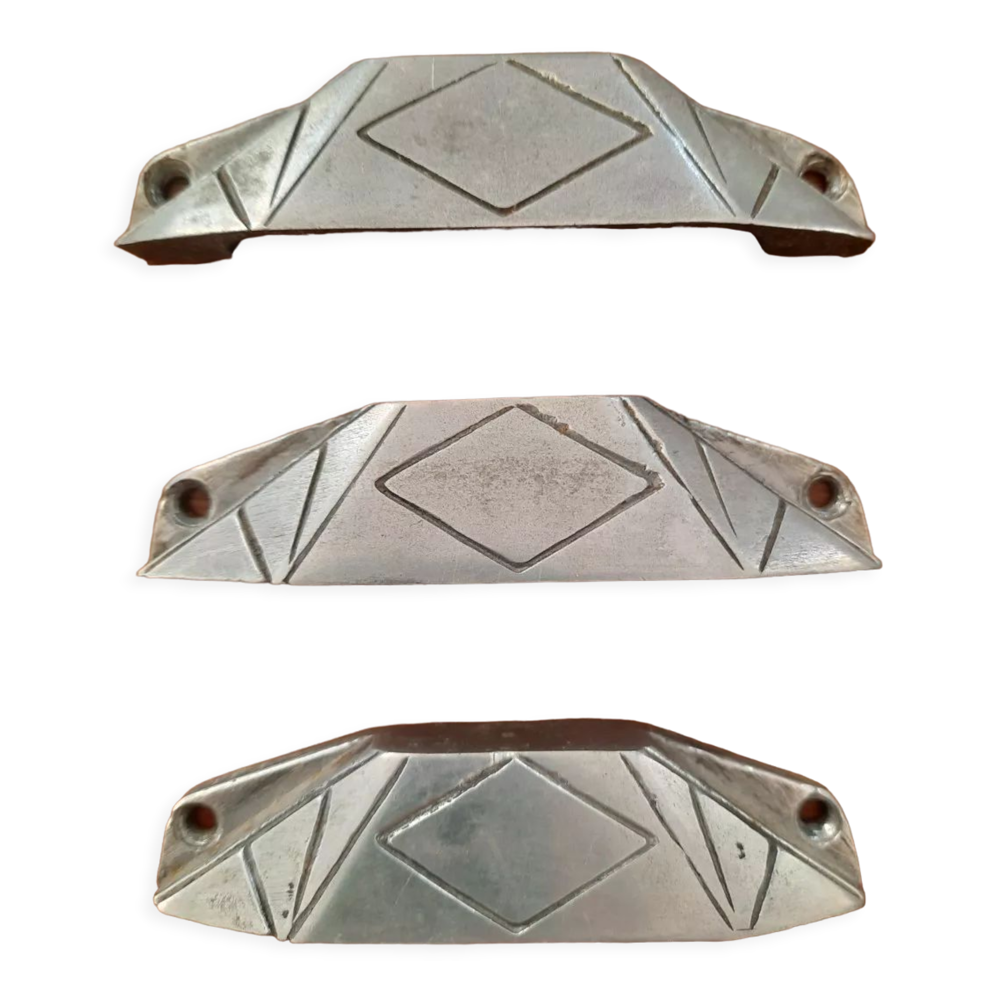 Set of 3 art deco handles
