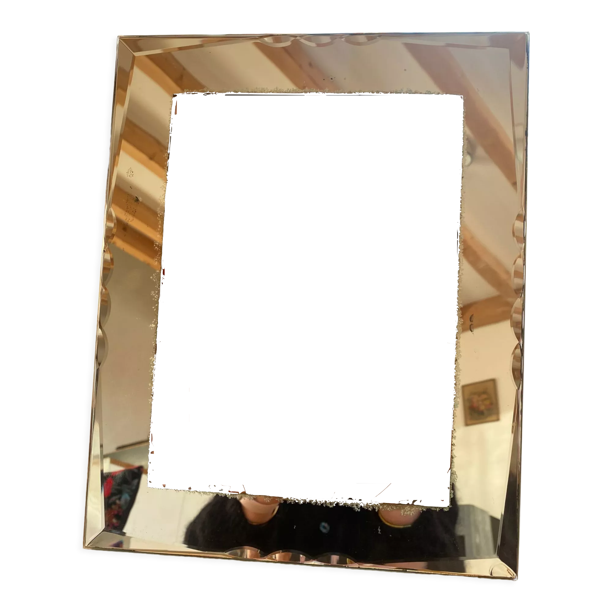 Vintage beveled mirror frame
