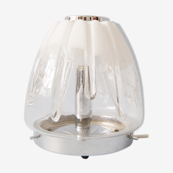 Murano glass and chrome Italian table lamp, accent lamp, indirect lighting