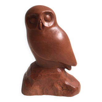 Terracotta Sculpture Figurine Signed Tawny Owl Owl Collector