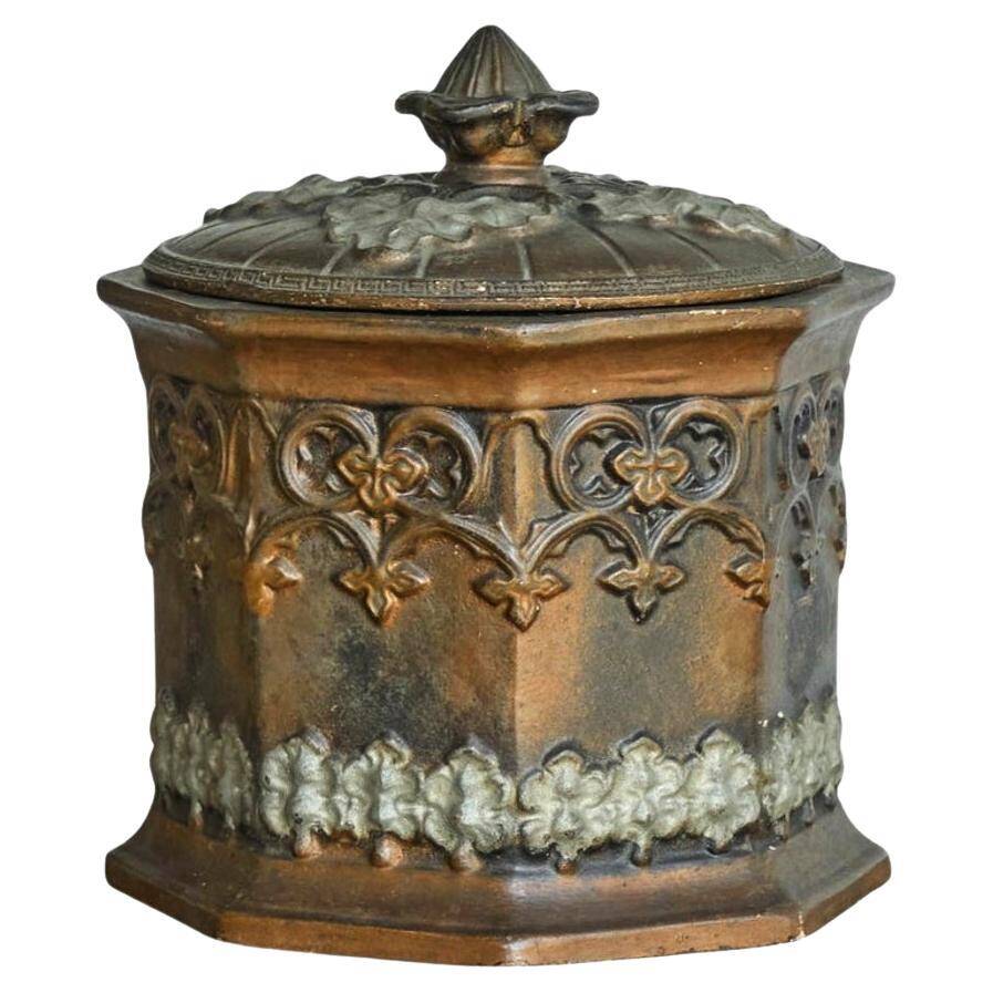Pot à tabac ancien style néogothique XIXe siècle