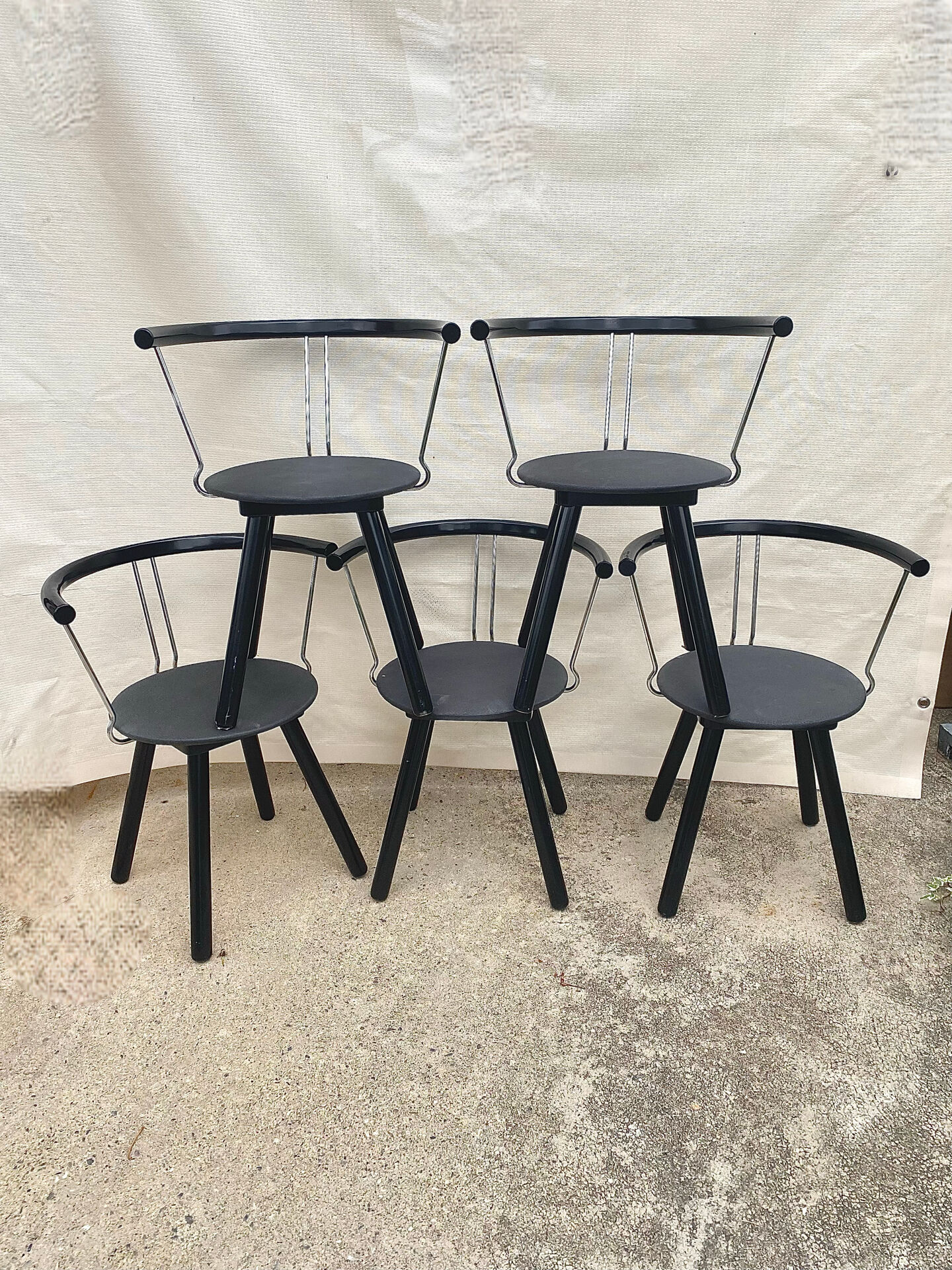 Techna armchairs – asahi kogyo, italian manufacture, 1990s