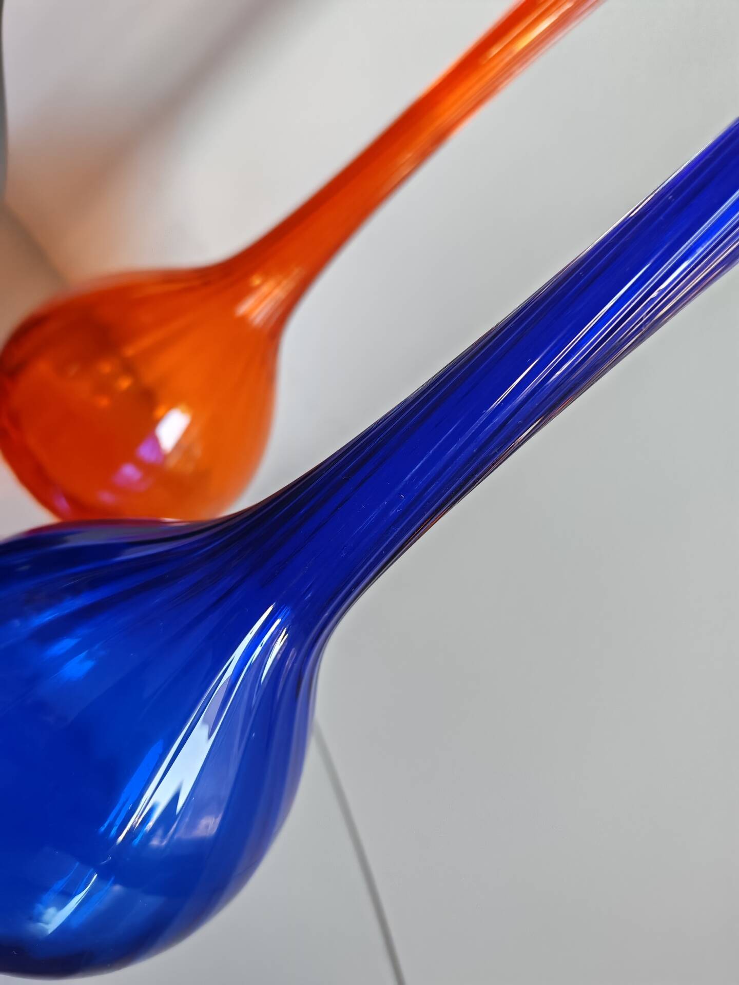 Set of 3 Scandinavian and Polish glass bottle vases from the 1970s.