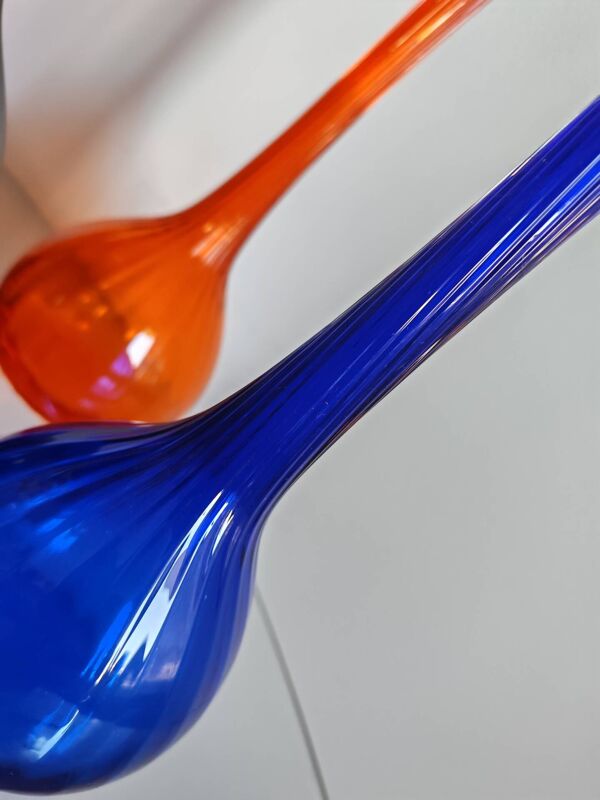 Série de 3 vases bouteilles en verre  scandinave et polonais 1970