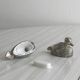 Silver plated duck shaped salt and pepper shakers