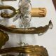 Large Bronze and Crystal Wall Sconces, Set of 2, Italy, 1950s