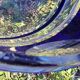 cobalt blue glass bowl with round lenses
