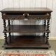Henry II late 19th century oak serving trolley - top opens into a dresser