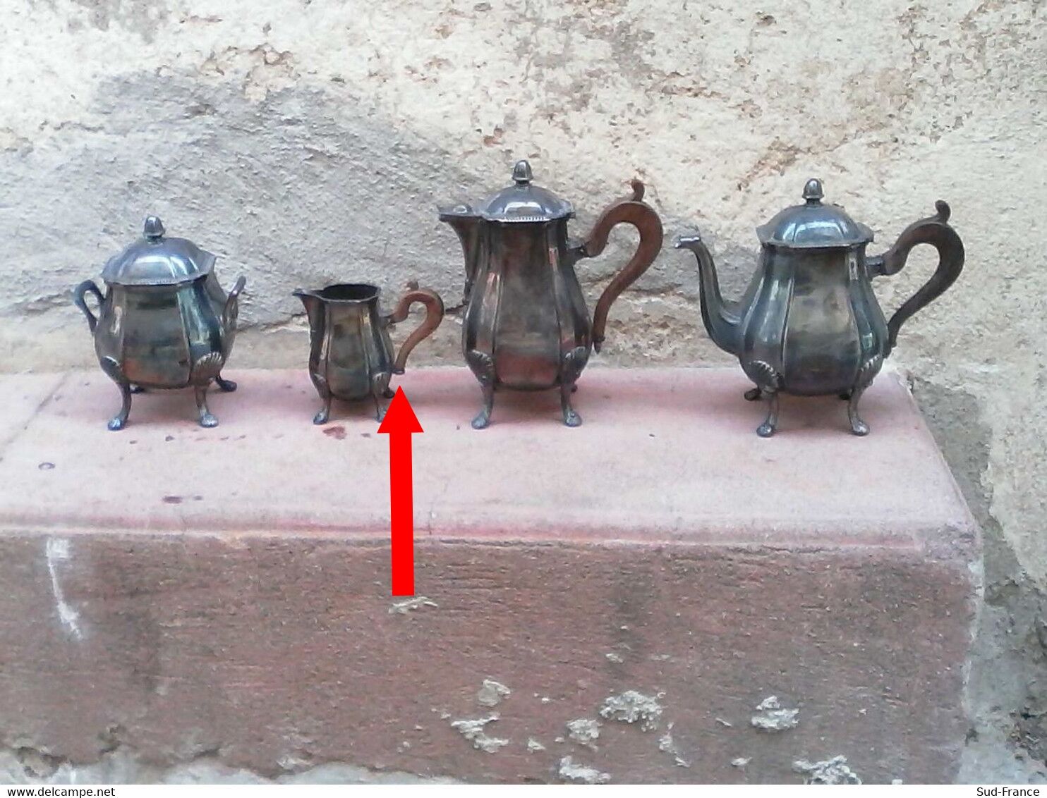 Silver metal coffee tea set