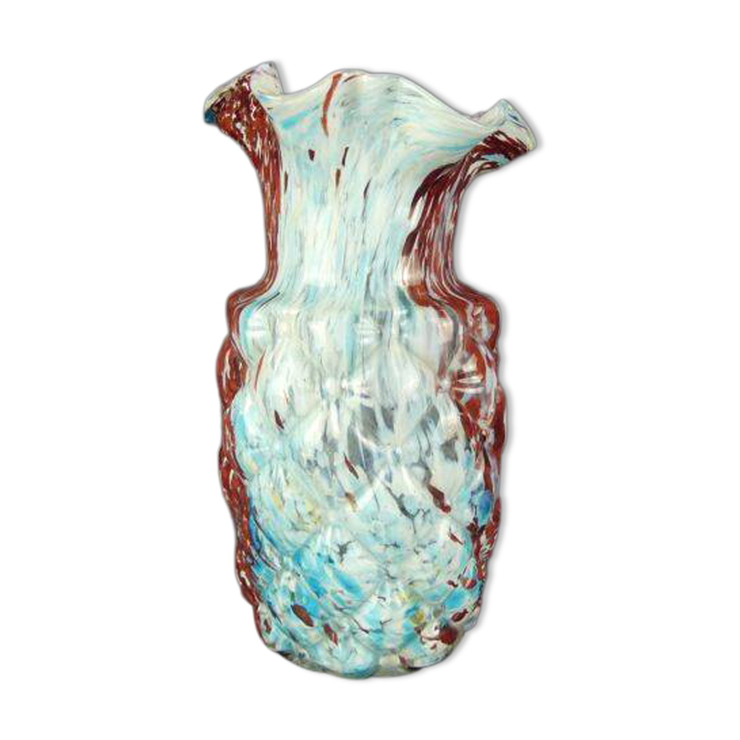 Clichy, Legras, glass vase with tufted decoration