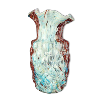 Clichy, Legras, glass vase with tufted decoration