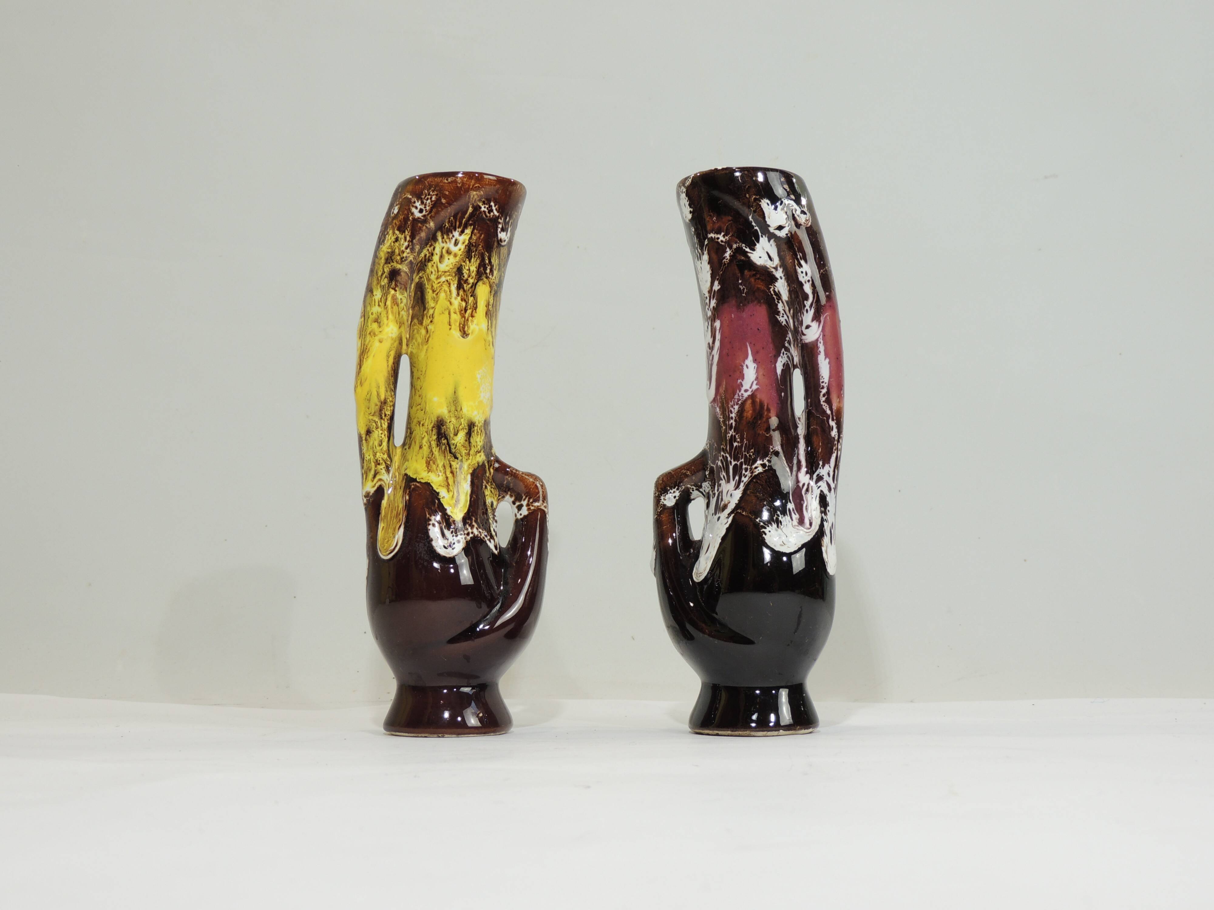Pair Soliflores Vallauris/vintage/vase