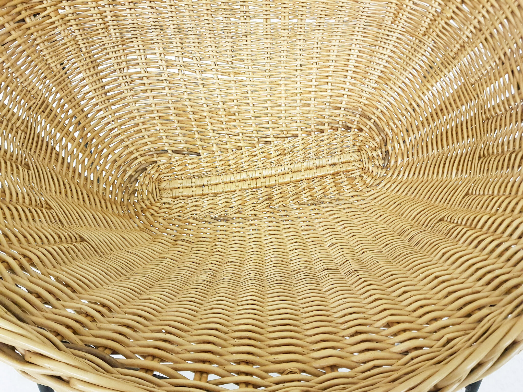 Rattan and metal lounge chair, The Netherlands 1950