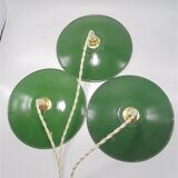 Trio of enamelled sheet metal suspensions