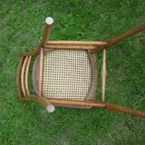 Wooden bistro style cane chair