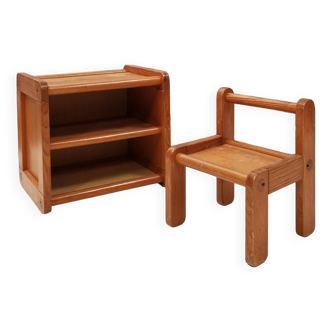 Baumann chair and shelf set for children, vintage