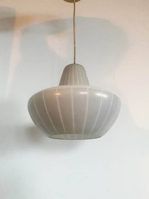 Glass and brass pendant light