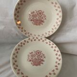 12 flat plates in red earthenware Gien 1970