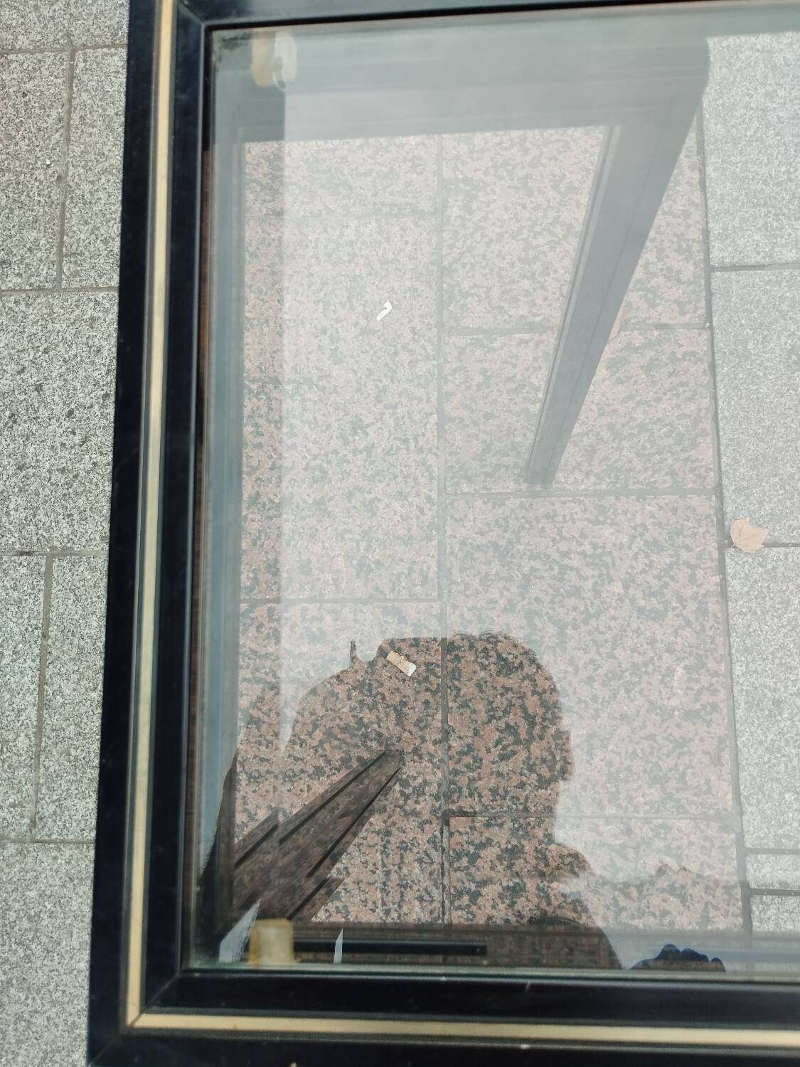 Old console with vintage glass top
