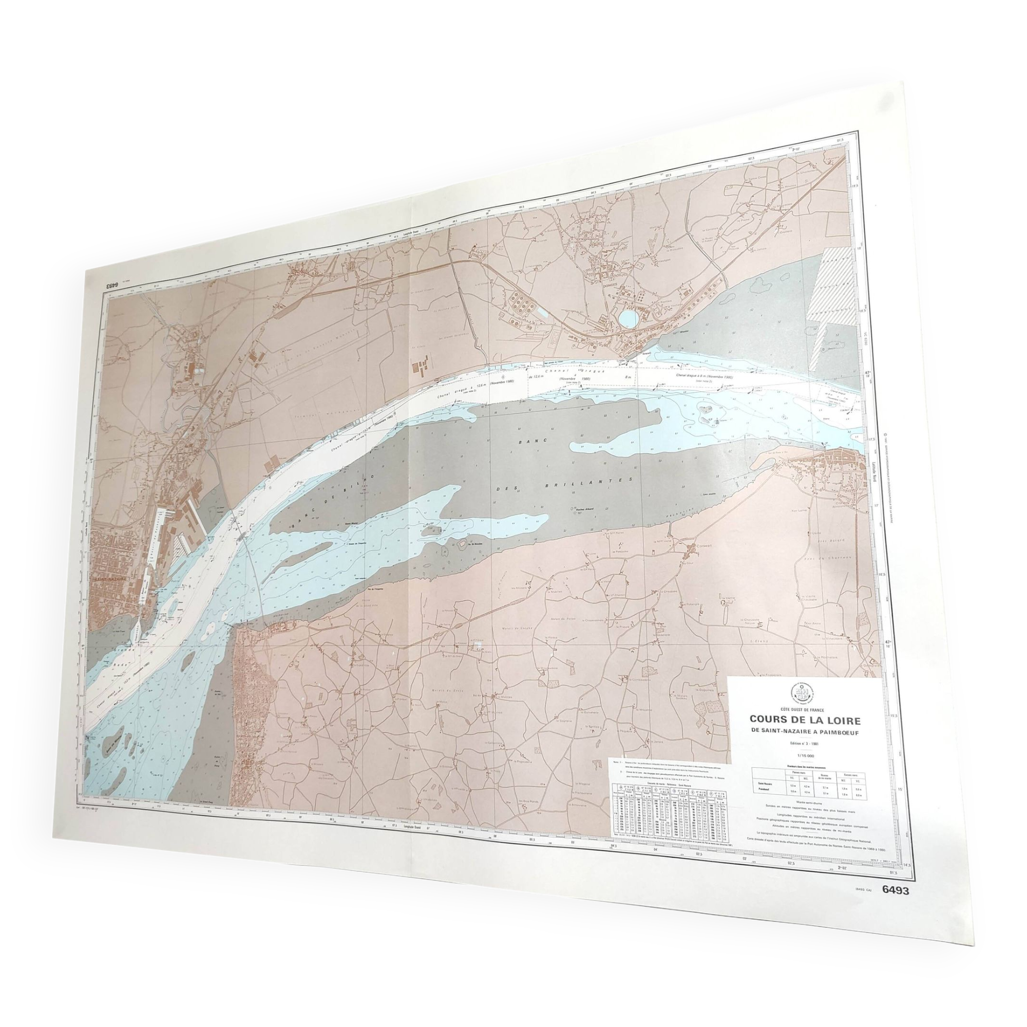 Map of the Loire estuary, west coast of France