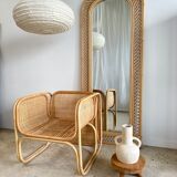 Rattan foot mirror with braces H:2m
