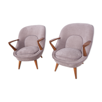 Model 345 Armchairs by J.Jędrychowicz & K.Racinowski for Poznan Furniture Factory, 1950s, Set of 2