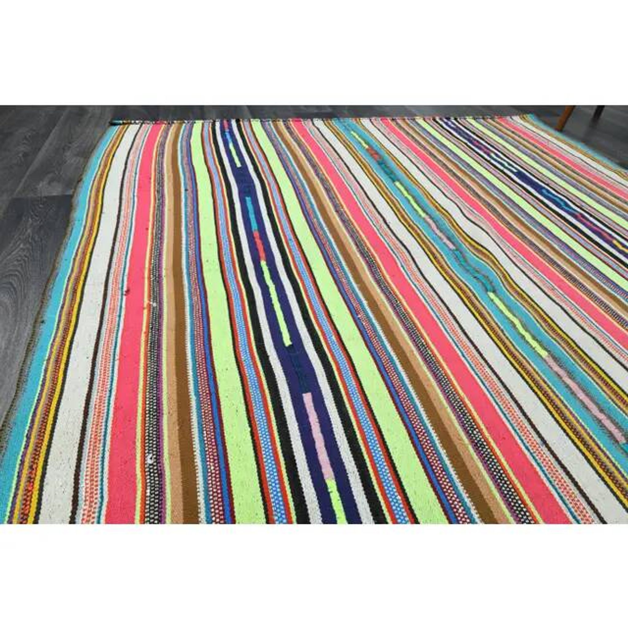 1970s Vintage Turkish Oushak Handmade Multi Color Area Rug 199x290