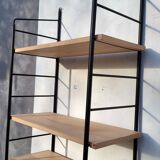 Large String shelf with wooden ladders and metal.