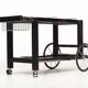 Tea trolley, black ash, chrome, vintage, modular, ca 1980