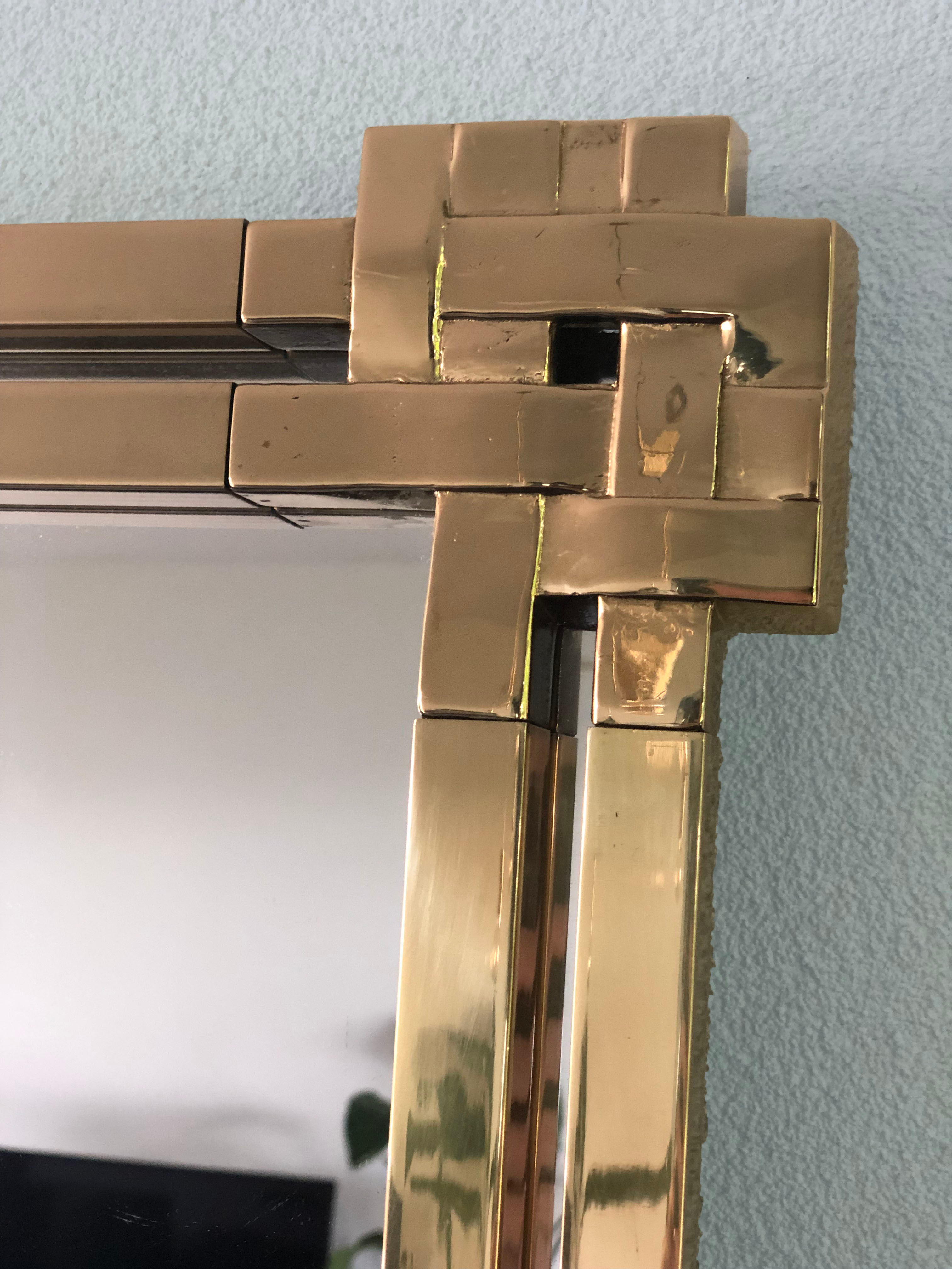 Vintage Mirror By Massimo Scolari For Valenti 1970s 49x90cm