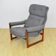Scandinavian Rosewood Wingback Armchair with Wool Upholstery, 1960