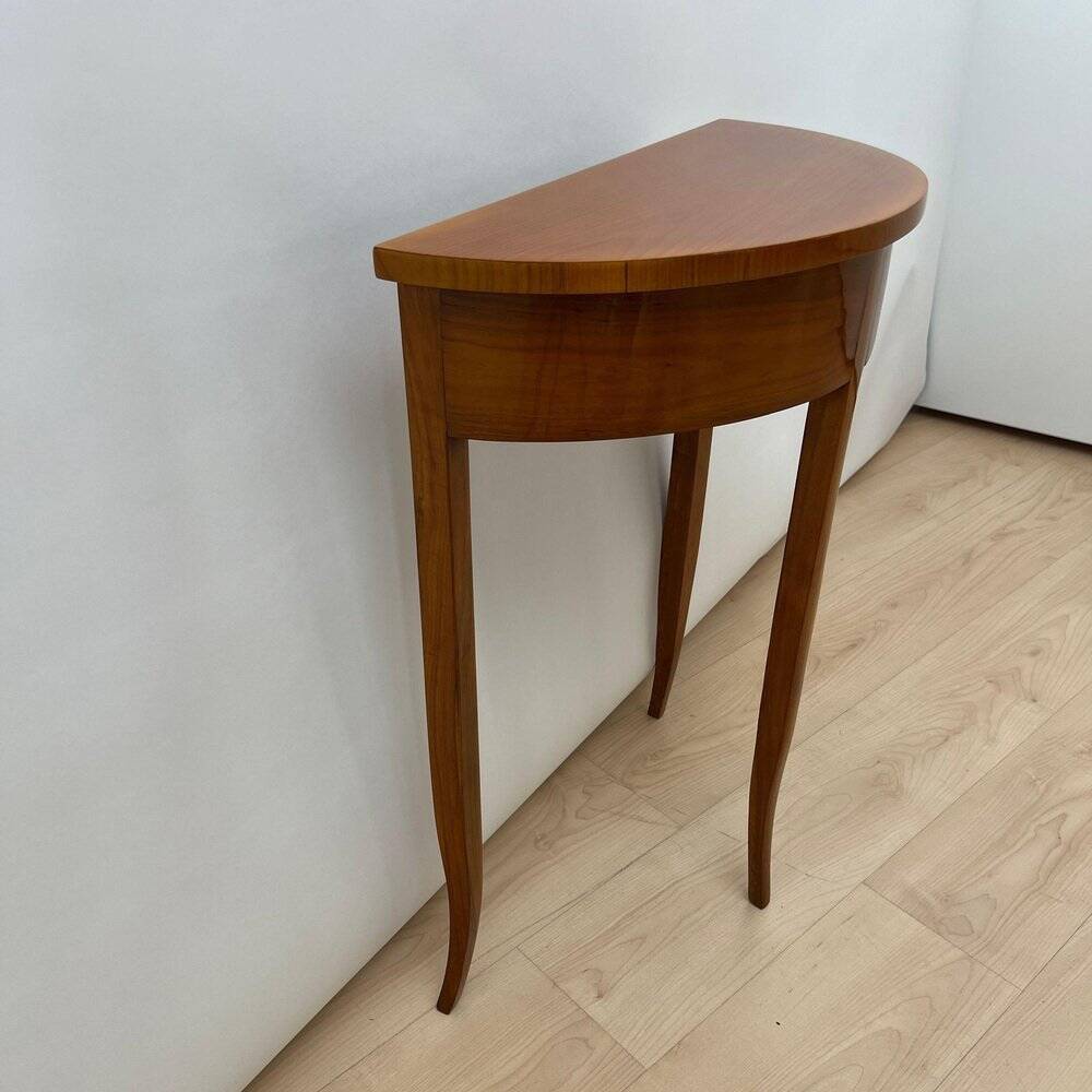 Biedermeier Demi-Lune Console Table in Cherry Wood, South Germany, 1820