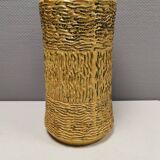 Huge floor vase from west germany, in yellowish glaze.