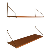 Set of two vintage string wall shelves