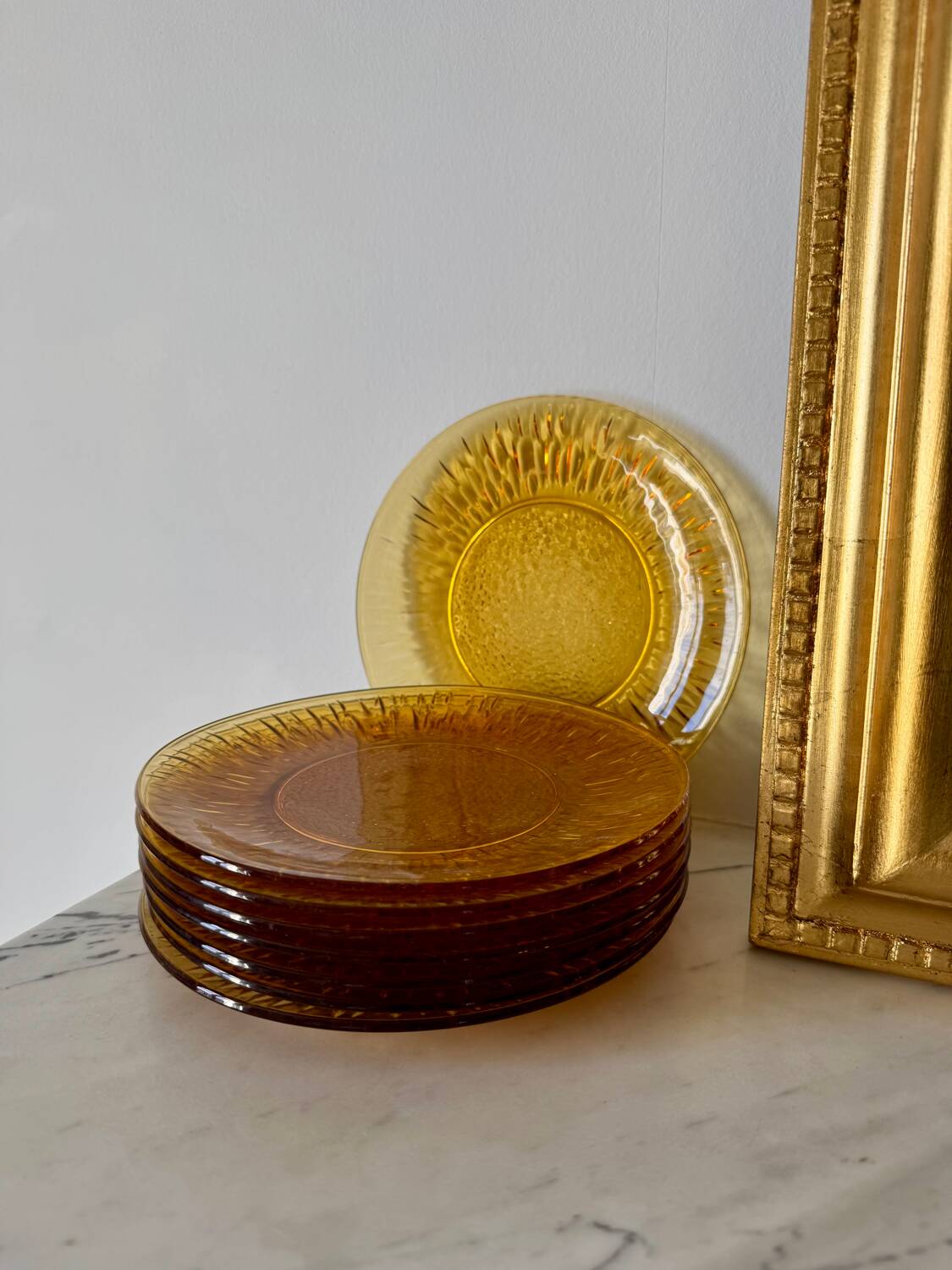 Assiettes à dessert ambrées Vereco