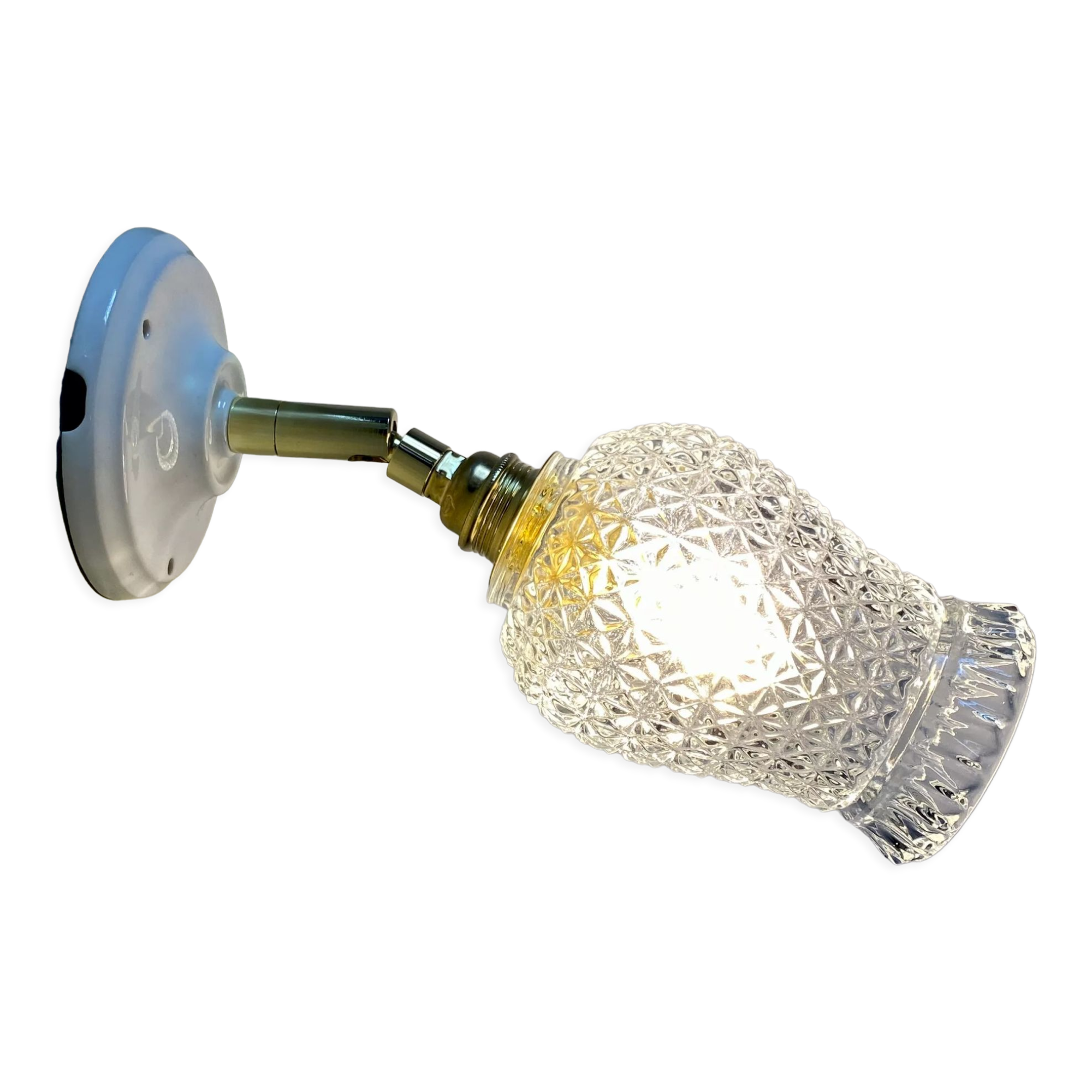 Applique tulipe vintage en verre Selency