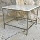 Square coffee table in marble and stainless steel - 1980s design