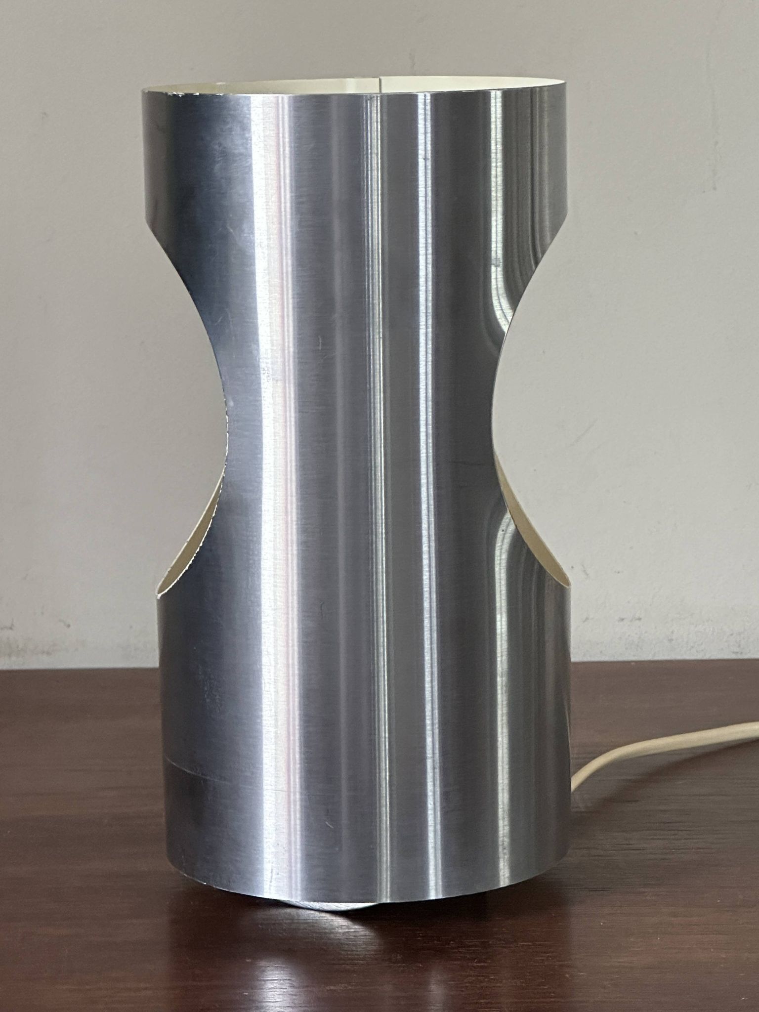 Lampe inox tube vintage design années 70