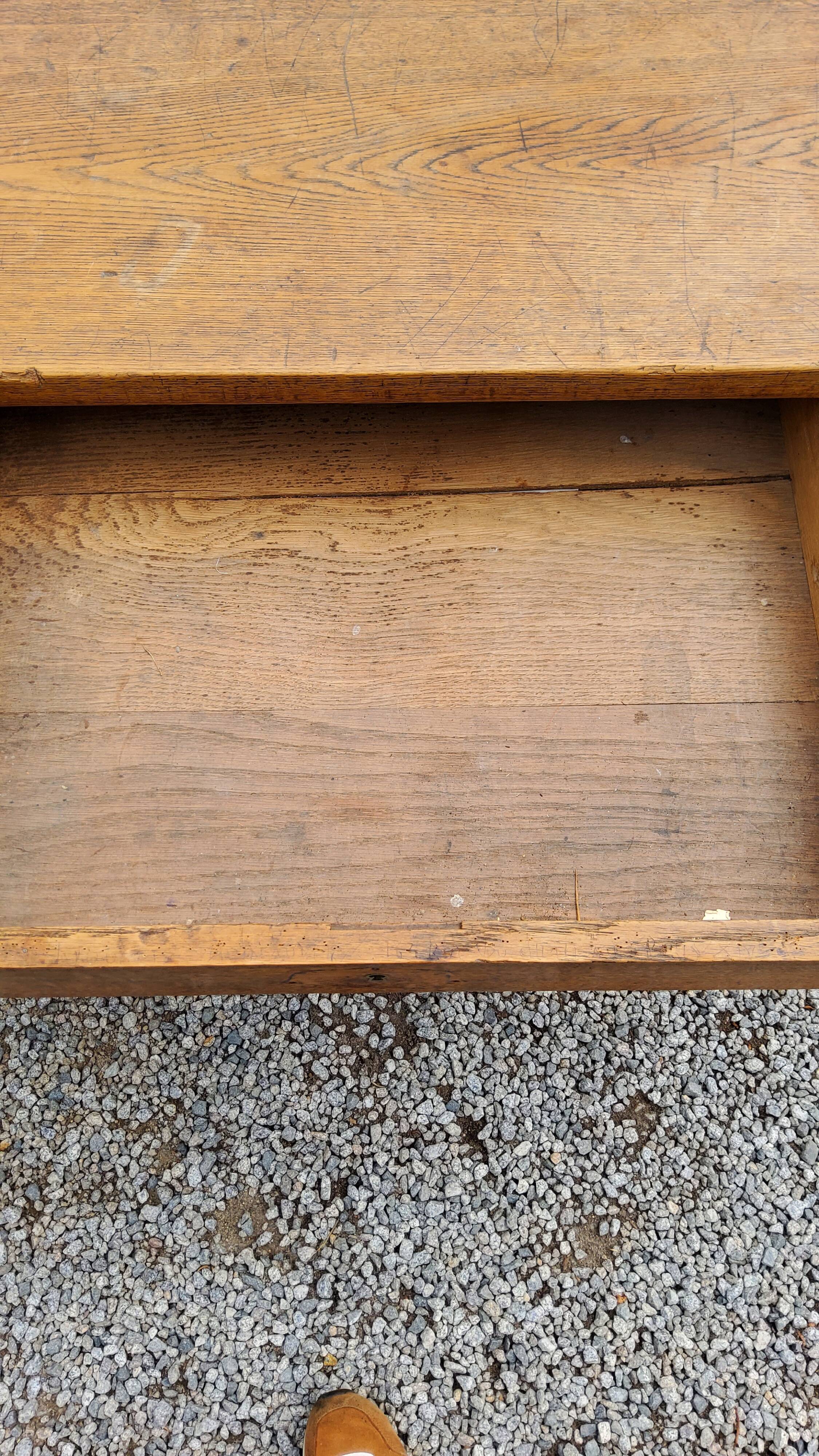 Oak farmhouse table 6 feet 2 drawers 200cm