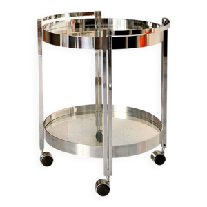 Desserte vintage ronde - plateaux verre