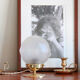 Bedside lamp desk brass globe frosted glass art deco