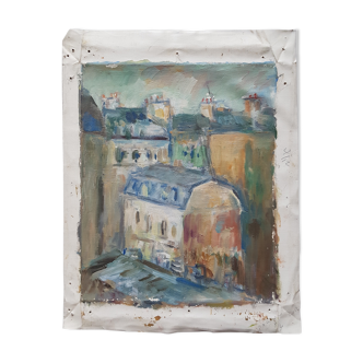 Painting by Nagao Usui "The roofs of Paris"