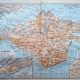Île de Wight, Angleterre, plan original imprimé en 1913.