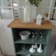Small vintage bookcase enhanced in smoky green