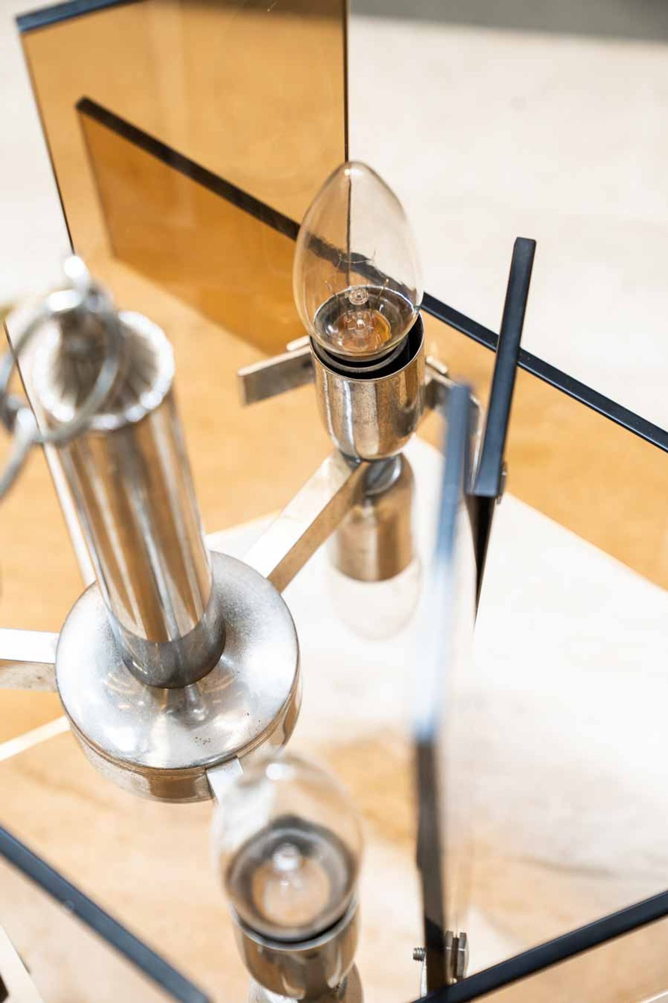 Lampes en verre orange six ampoules
